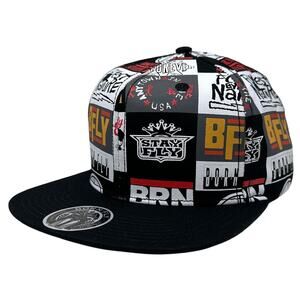 Born Fly Men's X Naughty By Nature All Over Print Snapback Hat Cap